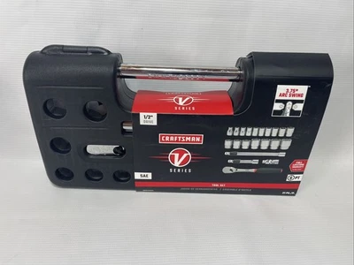 CRAFTSMAN V-SERIES Socket Set, Shallow SAE, 1/2 Inch Drive, 21 Piece Brand NEW - Image 1 of 4