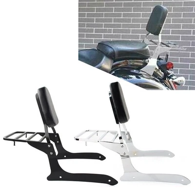 Backrest Sissy Bar Luggage Rack w/ Pad Fit Yamaha XVS1300A V Star 1300 2007-2015 - Imagem 1 de 4