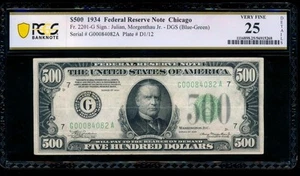AC 1934 $500 FIVE HUNDRED DOLLAR BILL Chicago PCGS 25 details - Picture 1 of 2