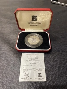 Moneta 50p Natale Isola di Man 1980 Argento Proof c.o.a - Foto 1 di 4