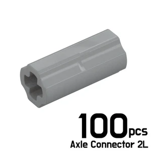 LEGO Lot of 100 TECHNIC AXLE Connector 2L Medium Stone Grey 4512360 59443 - Picture 1 of 1