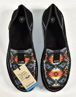 Ariat Womens Cruiser Black Suede Deepest Aztec 8.5 B Slip On Comfort Shoes - Image 1 of 4