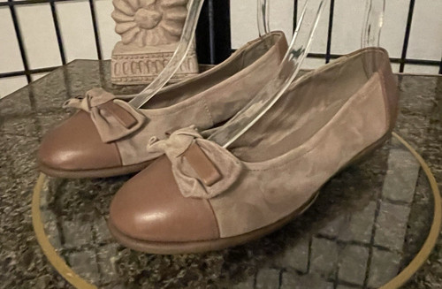 Ballerine da donna CLARKS Ultimate Comfort in pelle marrone e camoscio negli Stati Uniti 9M!
