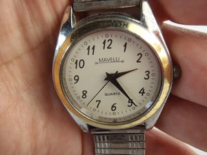 Vintage Mavelli Quartz 35mm Men's Watch Works - Picture 1 of 13