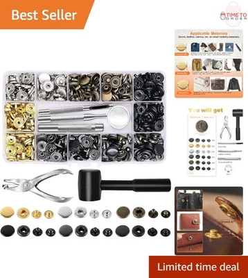 Kit de 120 juegos de sujetadores a presión de cuero con herramientas para bolsas de ropa manualidades Foto 1 de 4