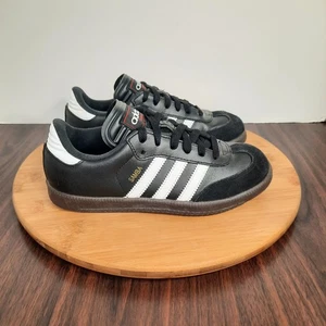 Adidas Samba Classic Jugend Größe 3 Schuhe Core Schwarz Gold Wildleder Fußball Turnschuhe - Bild 1 von 10
