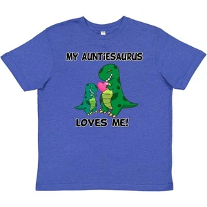 Inktastic My Auntiesaurus Loves Me Youth T-Shirt Dinosaur Cute Aunt Tee Kids - Picture 1 of 6