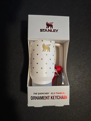 Stanley Holiday 2025 Christmas Ornament Keychain Frost Polka Dots Mini Tumbler - Image 1 of 4