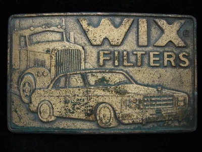 PC03104 VINTAGE AÑOS 70 **FILTROS WIX** HEBILLA DE CINTURÓN DE LATÓN AUTOMÁTICO E INDUSTRIAL Foto 1 de 2