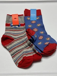 Neiman Marcus 2 Pairs Of Socks Boys Size 5-9 Years Stripe Pattern Crew - Picture 1 of 4