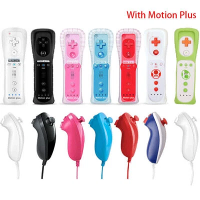 For Nintendo Wii Wii U Built in Motion Plus 2 in1 Remote Controller&Nunchuck - Image 1 of 4