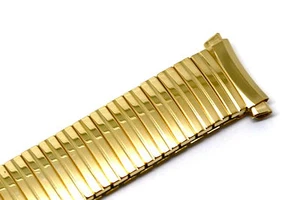 15-18mm Oro Acero inoxidable Twist O Flex Reloj de expansión Correa Correa Extremos curvos - Imagen 1 de 3