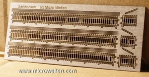 Lasercut Bausatz Gartenzaun 6-teilig Spur N - Bild 1 von 2