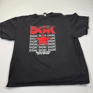 DGK T-Shirt Men 2XL Black Graphic Tee Red Star Logo Skate Streetwear All Day - Picture 1 of 7
