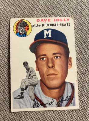 DCC: 1954 Topps Dave Jolly Milwaukee Braves Rookie RC #188 G-VG - Image 1 of 2