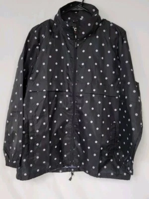 Totes Abrigo de Lluvia Chaqueta Negro S/M Bolsillos con Capucha Negro Blanco Punto  Foto 1 de 4