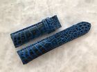 22Mm/20Mm Genuine Blackish Blue Alligator Crocodile Leather Watch Strap Band