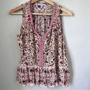 Patrons of Peace Red and White Tiered Blouse - Picture 1 of 7