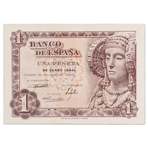 España - Billete 1 Una Peseta 1948 - Dama D'Elche - MS - P.135 - Imagen 1 de 2