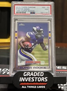 2015 Topps Chrome 1989 Super Rookie #89-SD Stefon Diggs Vikings RC PSA 9 Pop 13