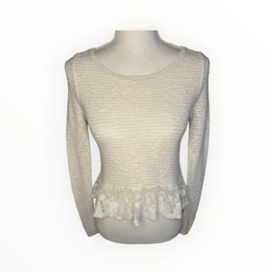 Abercrombie Kids Girl’s Medium Lace Trimmed Long Sleeved Sweater - Picture 1 of 7