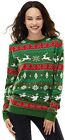 Unisex Women's Ugly Christmas Sweater - Classic Fairisle Reindeer Rudolph Xmas P