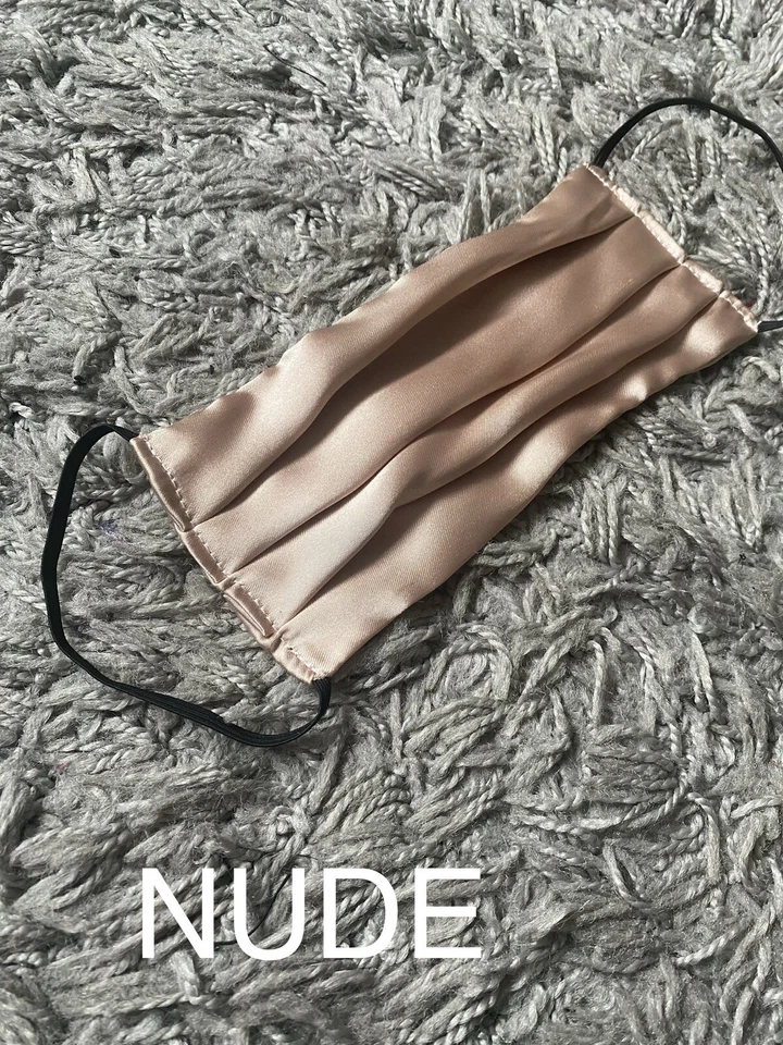 Nude Super Soft Silk Satin Face Mask. Comfortable & Very Stylish - Image 1 of 1