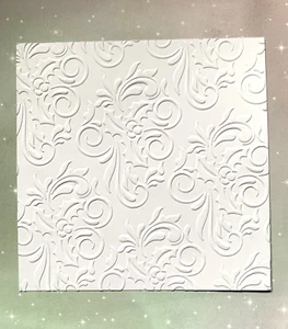 EMBOSSED CHRISTMAS CARD TOPPER/CARD. 300gsm...HOLLY SWIRLS  X4. (C10) - Picture 1 of 1