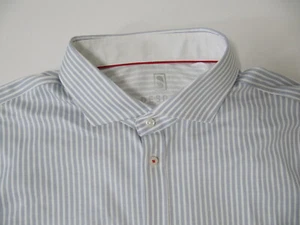 MRSP $175 Nuova DESOTO Maglia Cotone Manica Lunga Uomo Grigio Gessato Camicia - Foto 1 di 12