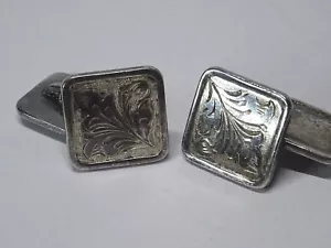 Art Nouveau Cuff Button 835 Silver Cuff Left Rusch No. 120 - Picture 1 of 2