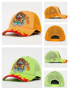 Ed Hardy Tiger-Dice Twill Front Mesh Trucker Cap - Picture 1 of 17