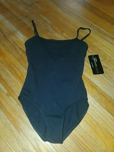 New~ THEATRICALS CLASSWEAR Youth Girl's Size Large Cotton Dance Black  Leotard - Picture 1 of 3