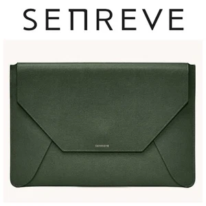 Senreve busta pelle italiana custodia laptop made in Italy verde forrest $245 - Foto 1 di 19