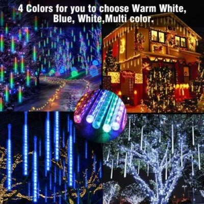 8 Tubes 384 LED Meteor Shower Rain String Light Garden Party Outdoor Waterproof - Image 1 of 4
