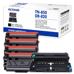4PK TN850 Toner & 1PK DR820 Drum Compatible with Brother HL-L6200DW MFC-L5850DW - Picture 1 of 11