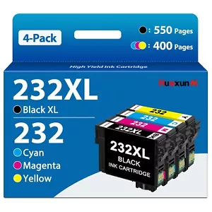 232XL Ink Cartridges Replacement for Epson WF-2930 XP-4200 WF-2950 (4-Pack) - Picture 1 of 7