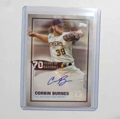 Corbin Burnes 2021 Topps 70 Years of Baseball Autographs All-Star Cy Young 🔥 - Image 1 of 2