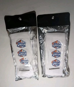 White Castle Burgers gesticktes Logo Herrensocken 2 Paar Schuhgröße 8-12 Einheitsgröße - Bild 1 von 3