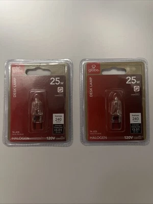 GLOBE ELECTRIC 25W BULB DESK LAMP T4-JCD G8 BI-PIN BASE DIMMABLE 2 PACK NEW - Image 1 of 2