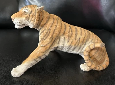 美丽的树脂老虎意大利制造 7 英寸栩栩如生 — 第 1/4 张图片