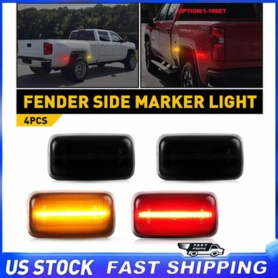 For 2015-2023 Chevrolet Silverado 2500HD Smoked LED Marker Light Amber/Red 4-40X - Image 1 of 4