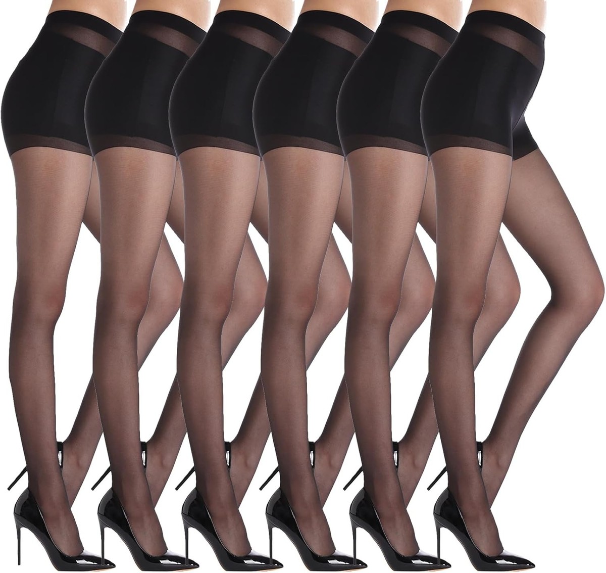 CURVE+ Mallas Transparentes Con Estampado De Leopardo Para Mujer