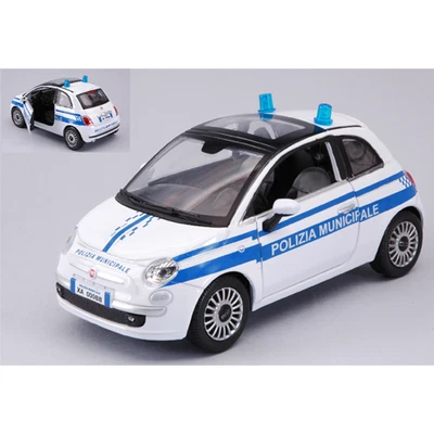 FIAT NUOVA 500 2007 POLIZIA MUNICIPALE 1:24 New Ray Forze dell'Ordine Modellino  - Immagine 1 di 3