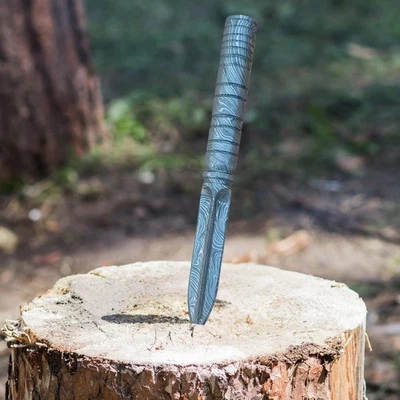 Cuchillo ciclón daga de tres bordes M48 hoja fija de acero Damasco de 10 pulgadas Foto 1 de 4