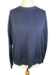 Barbour Aurelia Navy Knitted Crew Jumper Women's UK 10 100% Cotton Long Sleeve - Picture 1 of 6