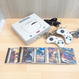 Sega Saturn console white bundle with 5 Games & 2 controllers Japan DAYTONA USA