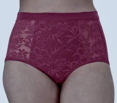 BALI Breathe Cotton Modal Lace Deep Cerise Pink Brief Panty Womens M 6 XL 2XL 9 - Image 1 of 4