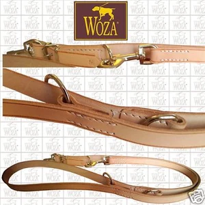 WOZA Premium Lederleine Vollleder von Hand genäht Sattlernaht Runde Kanten E107 - Bild 1 von 1