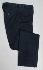 LANDS END Navy School Uniform Plain Front Chino UNHEMMED Pants Girls 16 *NEW* - Picture 1 of 3