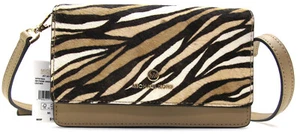NEW MICHAEL KORS JET SET CHARM Small Phone Leather Crossbody Camel HairCalf Flap - Picture 1 of 7